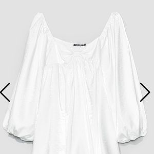 taffeta balloon sleeve dress